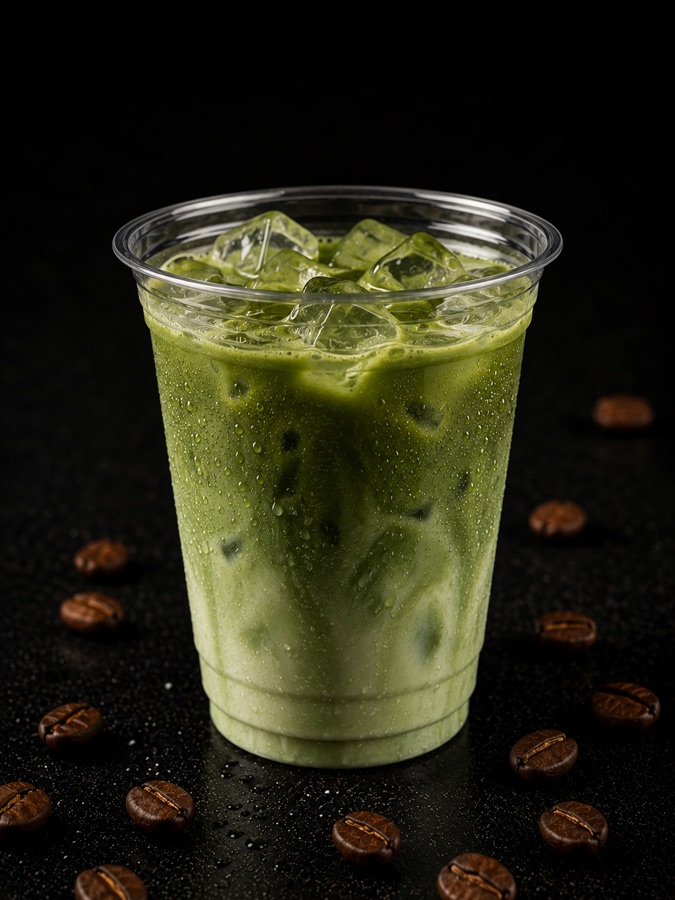 Iced Matcha Latte — cold drinks at New Level Coffee & Bakery, Pompano Beach